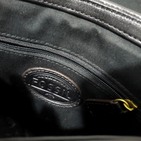 Fossil black leather leopard bag - Picture 4 of 14